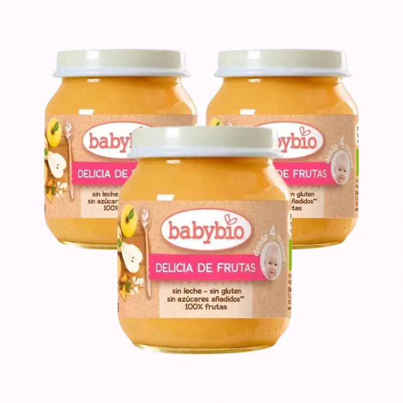 Babybio Fruit Delight, Pack 3 x 130 grams
