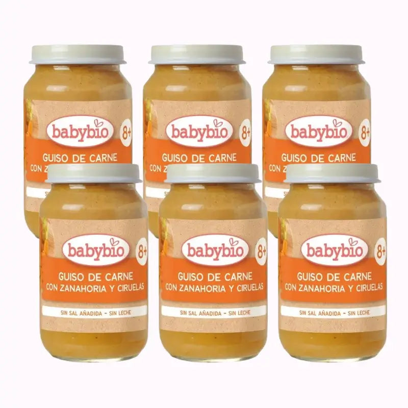 Babybio Beef Stew with Carrot and Plums, Pack 6 x 200 grams