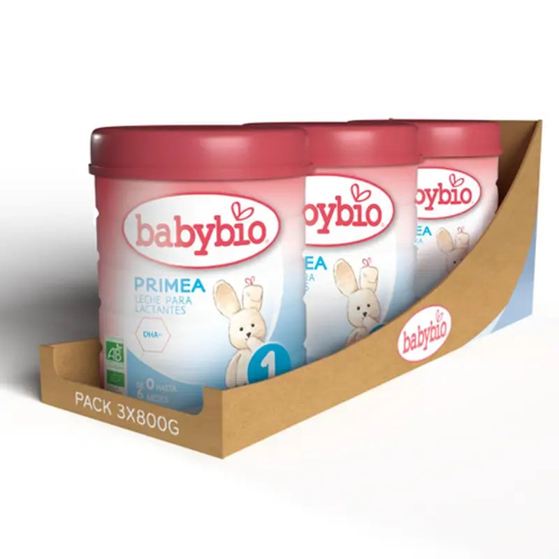 Babybio Primea 1 Cow's Milk for Infants 0-6 Months, Pack 3 x 800 grams