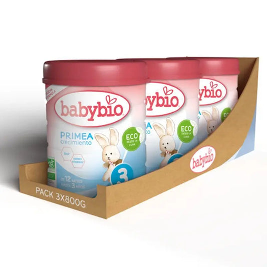 Babybio Primea 3 Cow's Milk Growth 12-36 Months, Pack 3 x 800 grams