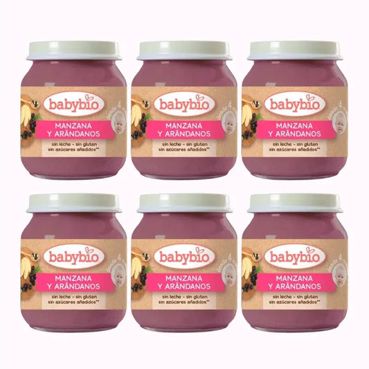 Babybio Apple Blueberries, Pack 6 x Blueberries, 130g