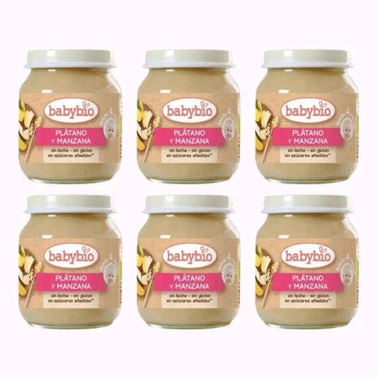 Babybio Apple Banana, Pack 6 x 130 g