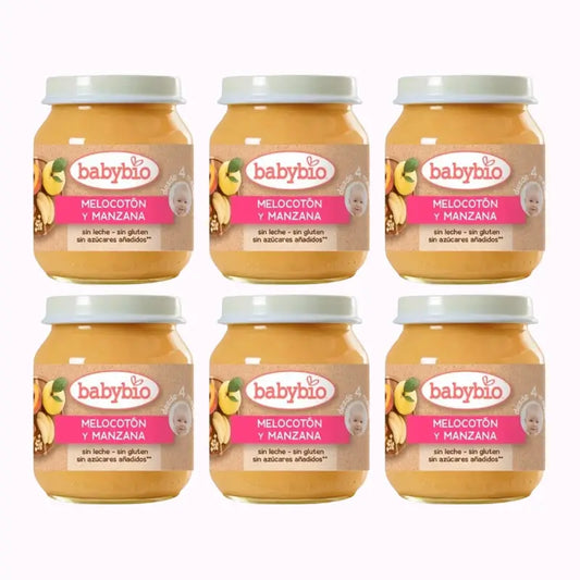 Babybio Peach-Apple, Pack 6 x 130 g
