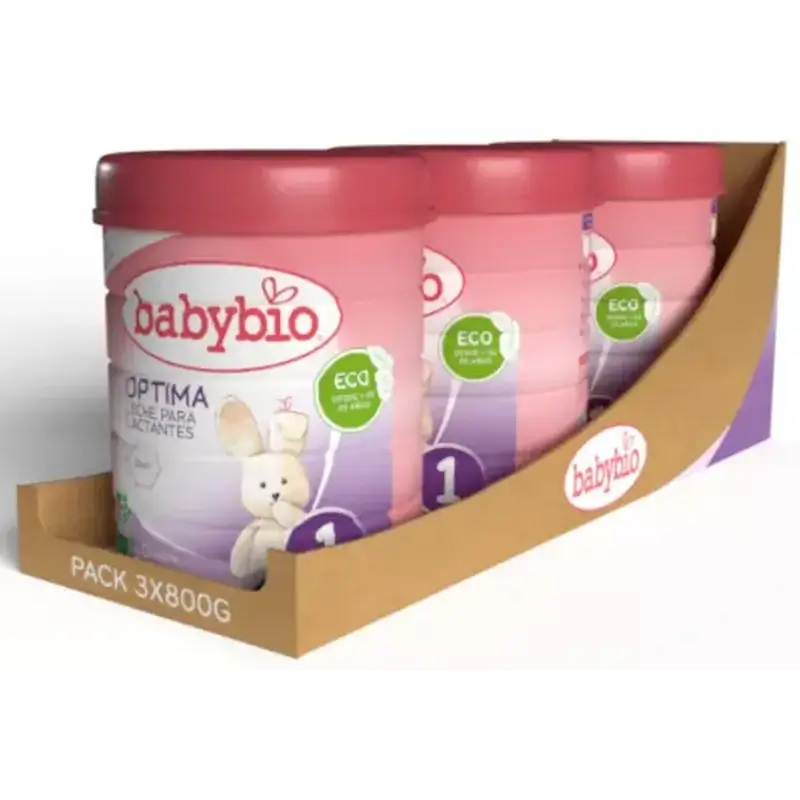 Babybio Optima 1 Cow's Milk 0-6 Months, Pack 3 x 800 grams