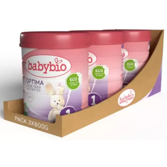 Babybio Optima 1 Cow's Milk 0-6 Months, Pack 3 x 800 grams