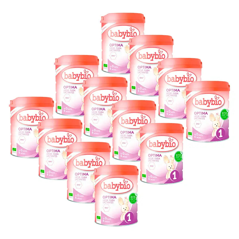 Babybio Optima 1 Cow's Milk 0-6 Months, Pack 12 x 800 grams