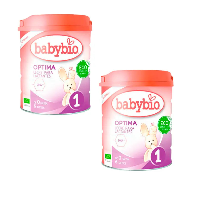 Babybio Optima 1 Cow's Milk 0-6 Months, Pack 2 x 800 grams
