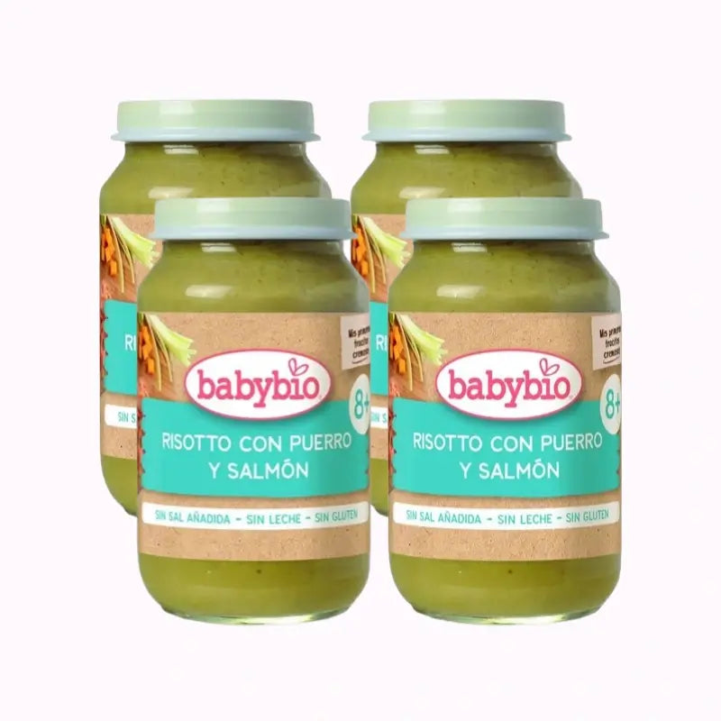 Babybio Leek Risotto With Salmon, Pack 4 x 200 grams