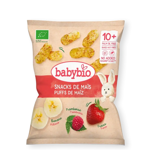 Babybio Corn Snack Banana, Raspberry & Strawberry , 15 g