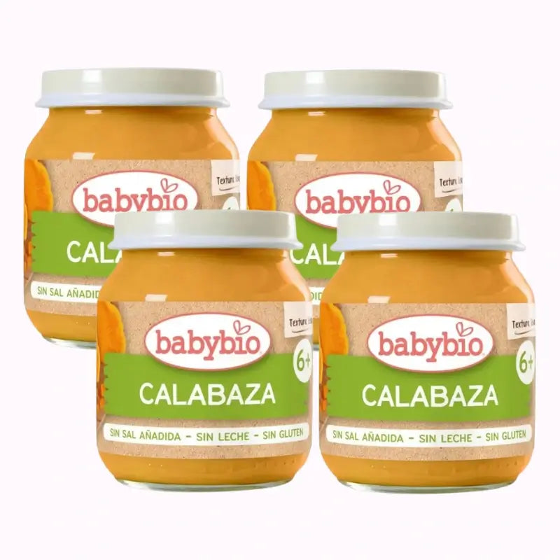 Babybio Pumpkin Jar, Pack 4 x 130 grams