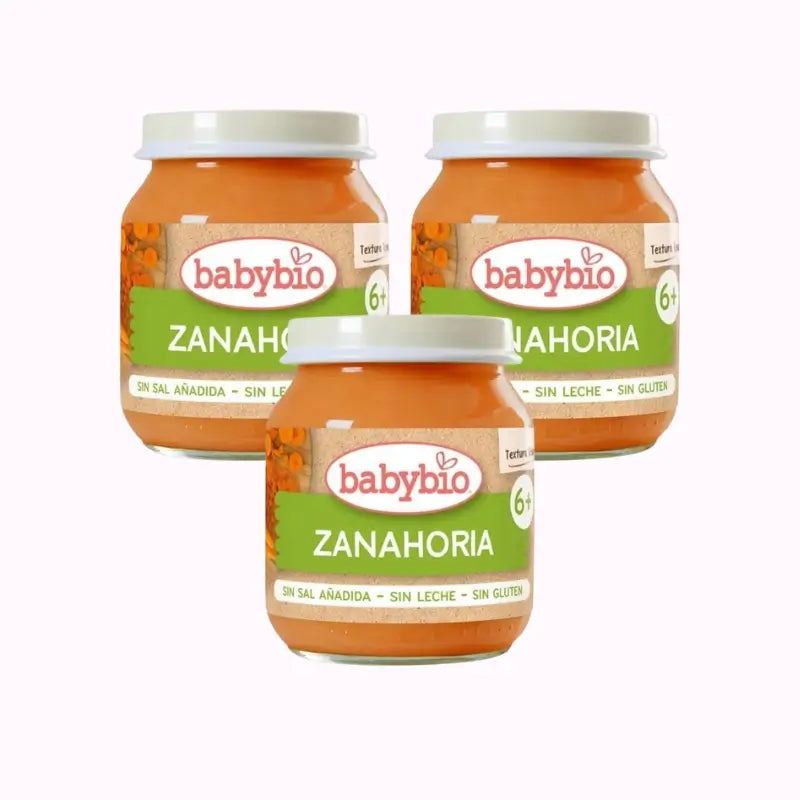 Babybio Carrot Jar, Pack 3 x 130 grams