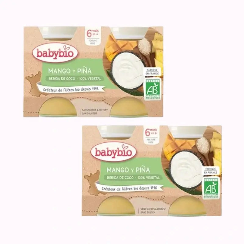 Babybio Yoghurt Coconut Mango Pineapple, Pack 2 x 2X130 g
