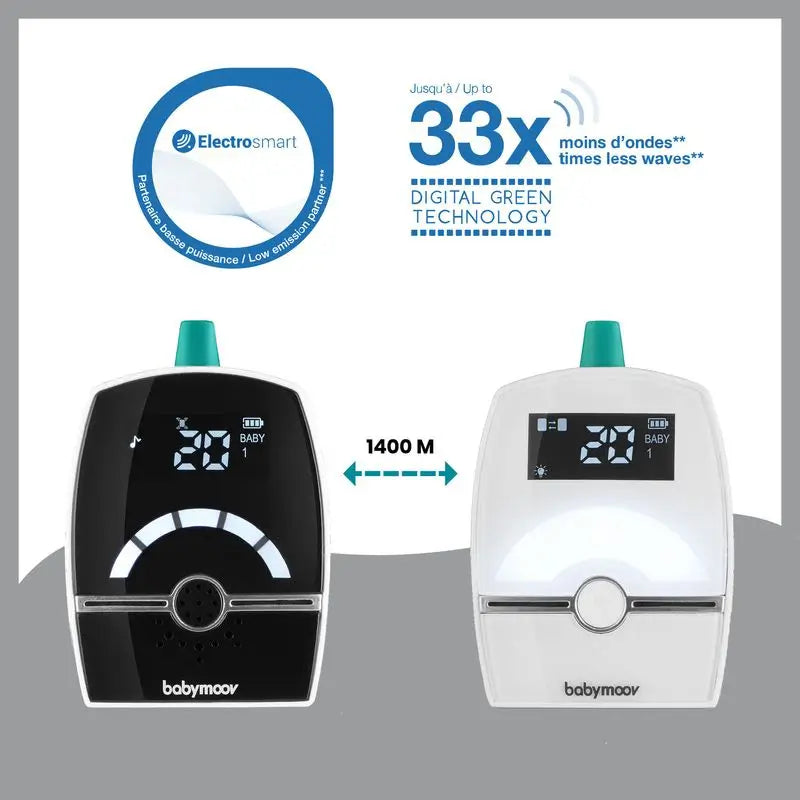 Babymoov Premium Care Audio Baby Monitor 1400 M, Unisex, 1400 M, Black