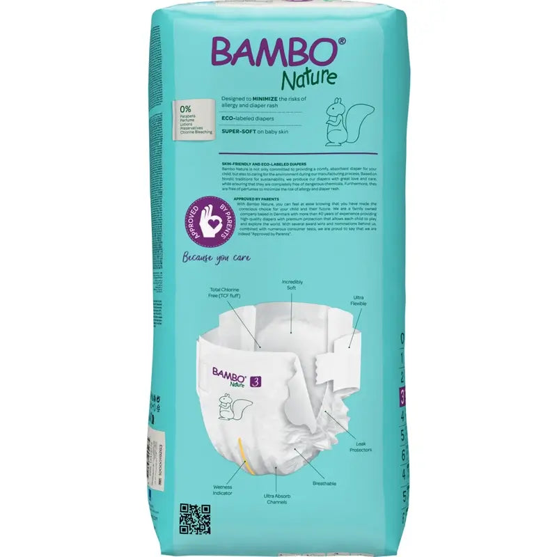 Bambo Nature Nappies Size 3 (4-8 Kg), 52 pcs.
