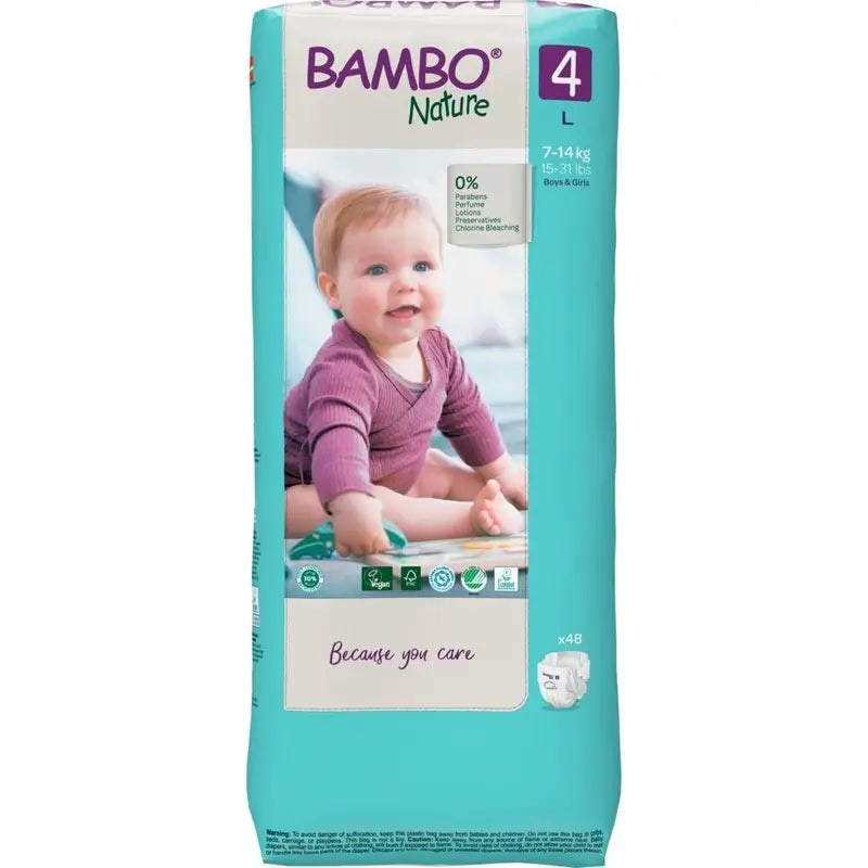 Bambo Nature Nappies Size 4 (7-14 Kg), 48 pcs.