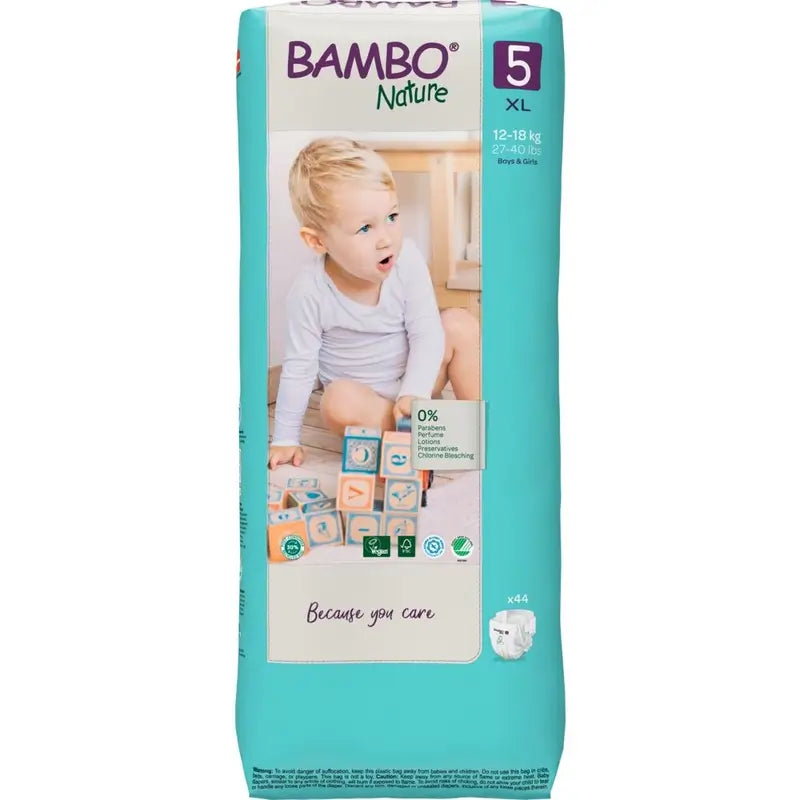 Bambo Nature Nappies Size 5 (12-18 Kg), 44 pcs.