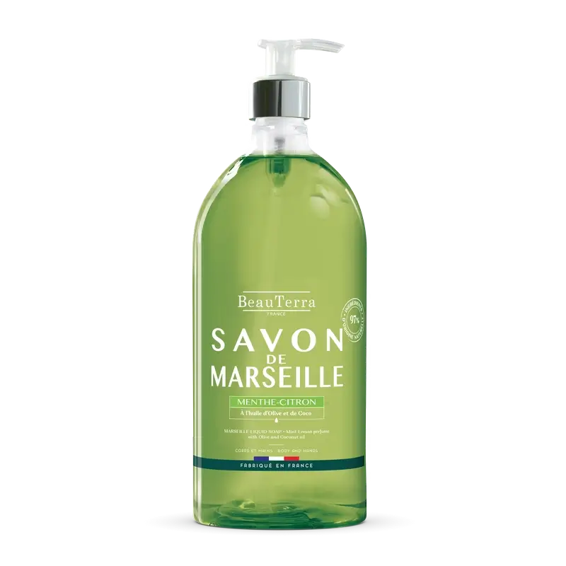 Beauterra Marseille Soaps Marseille Soap Mint-Lemon , 1000 ml