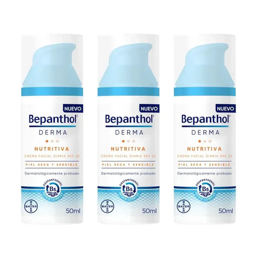 Bepanthol Derma Nourishing Daily Facial Cream Spf 25, 3X50 Ml
