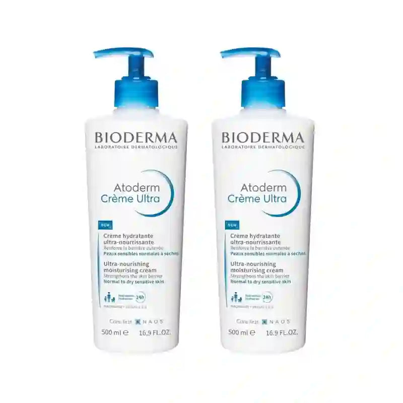 Bioderma Atoderm Ultra Nourishing Cream, 2X500 Ml