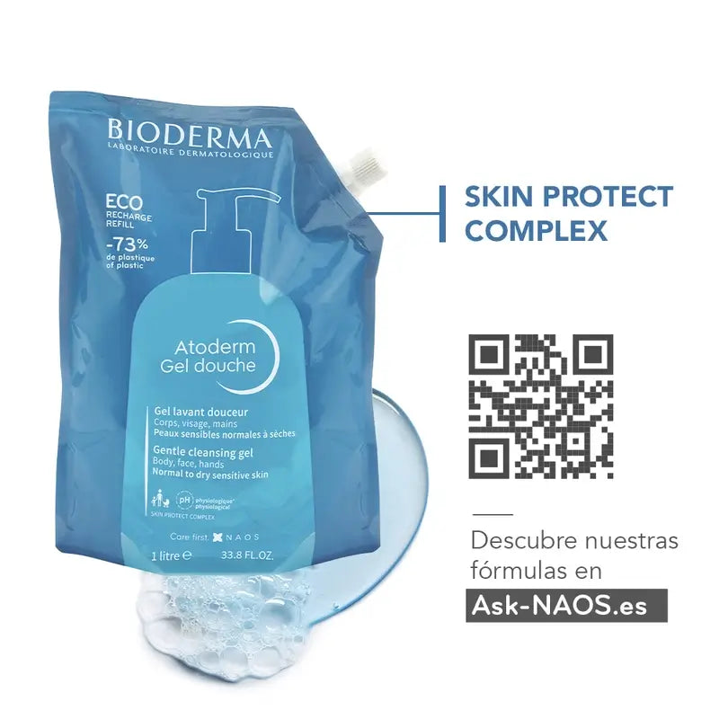 Bioderma Atoderm Eco-Refill Shower Gel, 1L