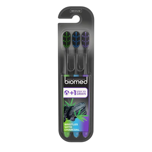 Biomed Toothbrush Black , 3 pieces