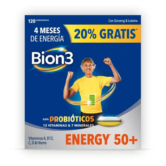 Bion3 Energy 50+ Multivitamins With Probiotics, 120 tablets