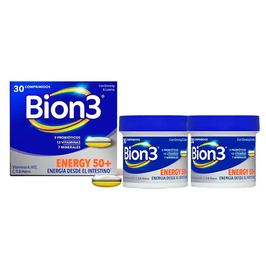 Bion3 Energy 50+ Multivitamins, Pack 2 x 30 Tablets