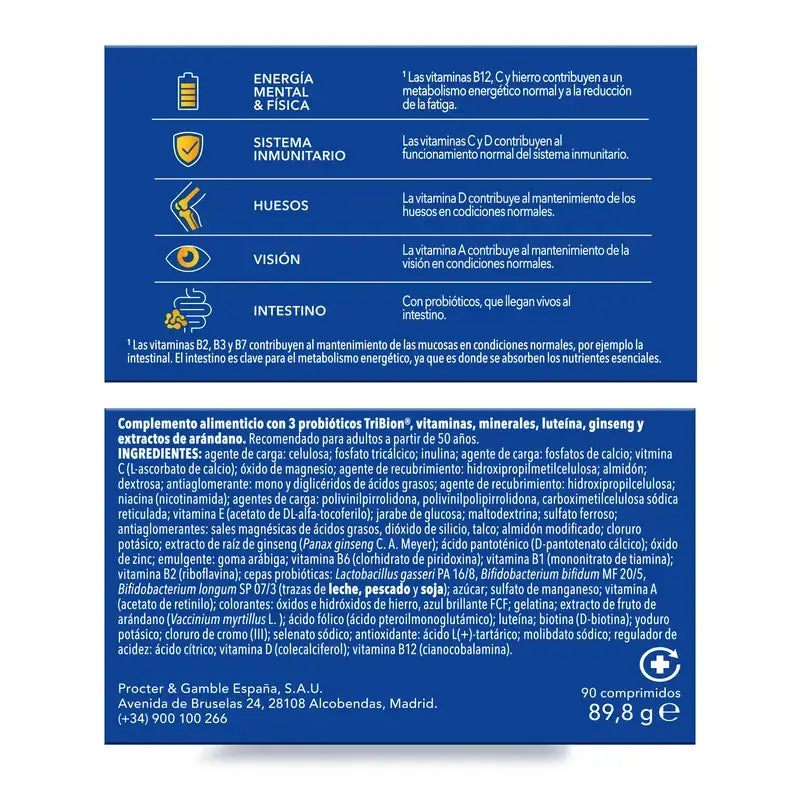 Bion3 Energy 50+ Multivitamins, Pack 2 x 30 Tablets