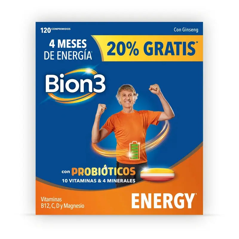 Bion3 Energy Multivitamin Tablets With Probiotics, 120 tablets