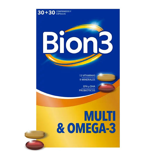 Bion3 Multi & Omega-3 With Probiotics, 60 capsules