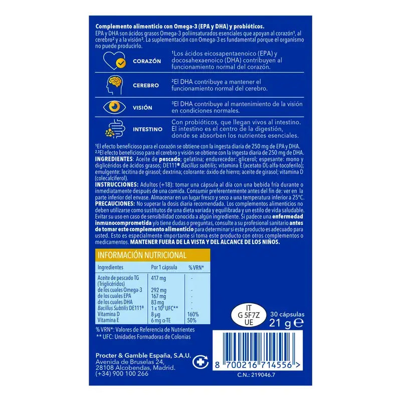 Bion3 Omega-3 With Probiotics, 30 capsules