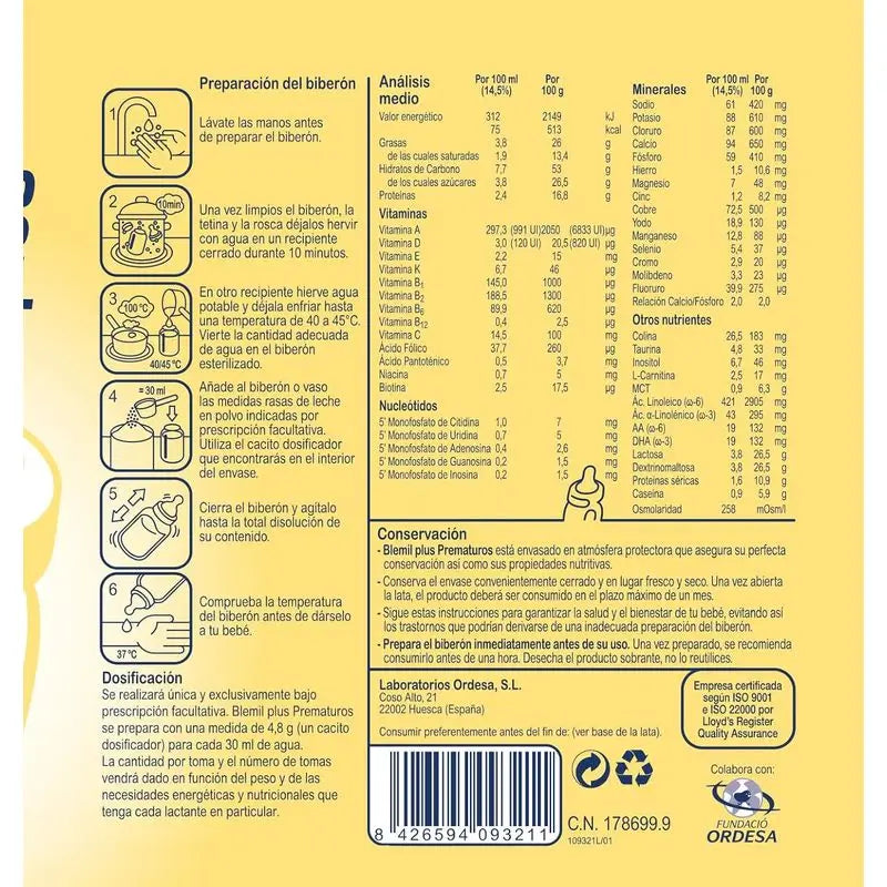 Blemil Plus Premature Infants, 400g