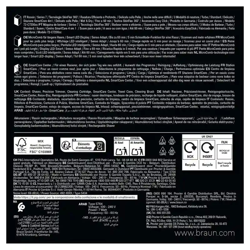 Braun Series 7 71-N1200S 360° Flex Electric Shaver With Precision Trimmer