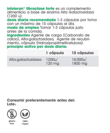 Intoleran Fibractase Forte Food Supplement , 36 capsules