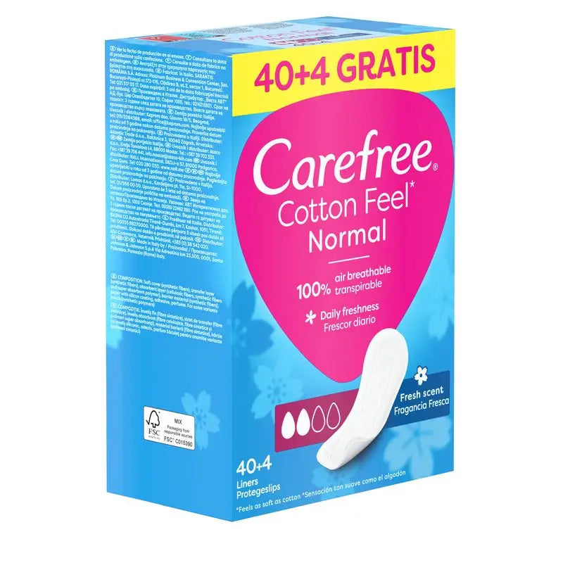 Carefree Cotton Feel Normal Fresh Fragrance 40+4Packs