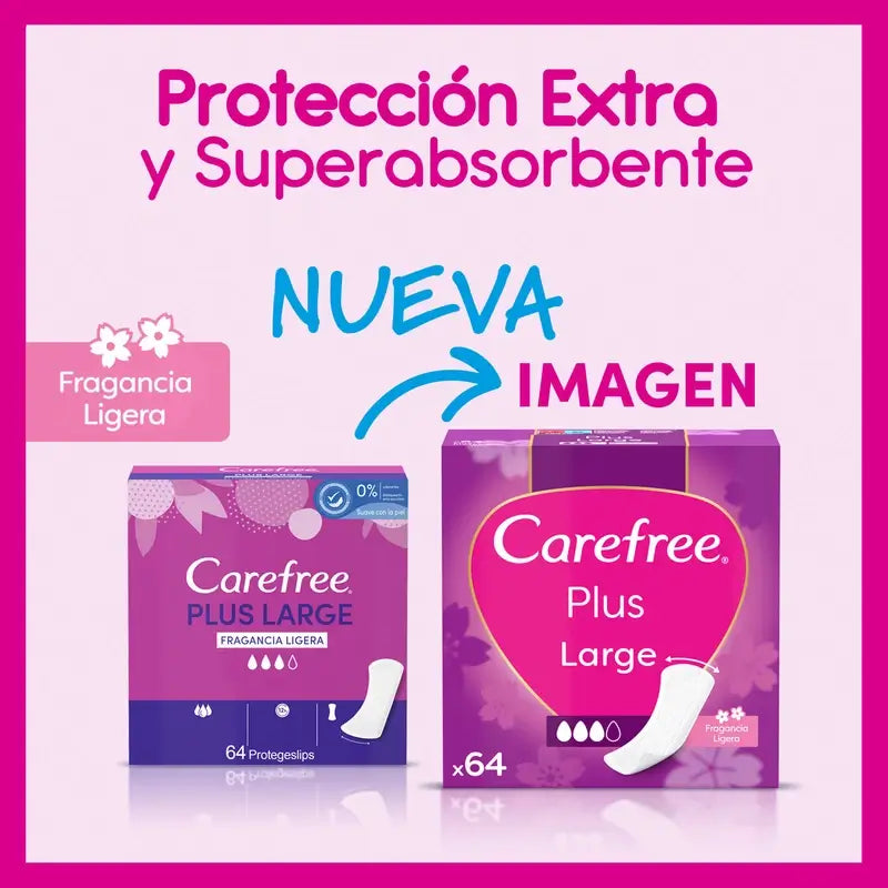 Carefree Plus Large Light Fragrance 64Packs