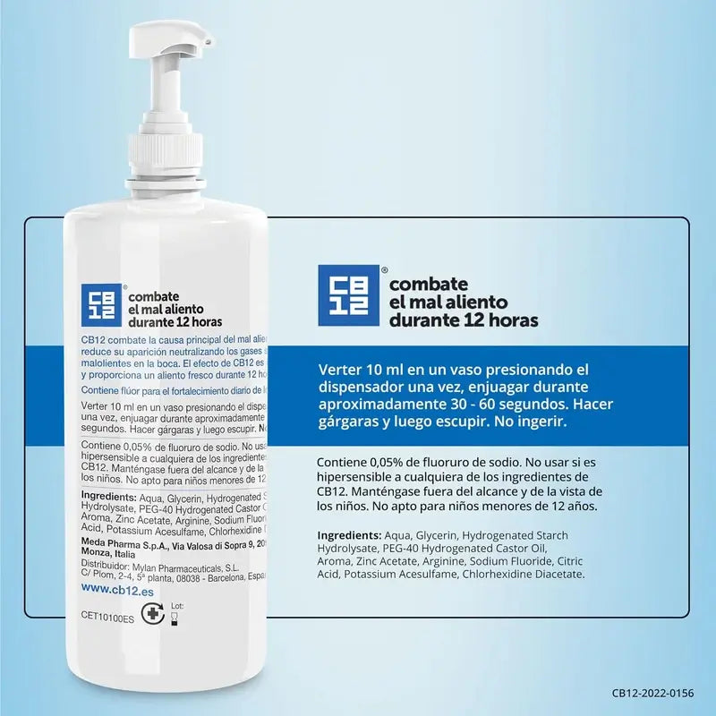 CB12 Mint Mouthwash Mint Flavoured Halitosis Mouthwash, 1000 ml