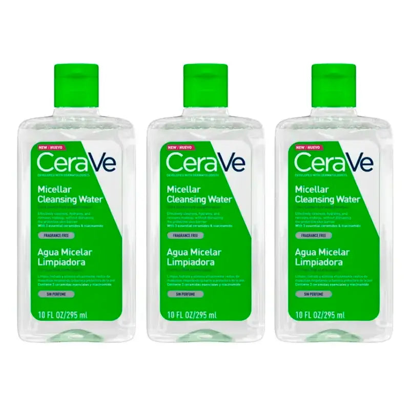 CeraVe Micellar Cleansing Water, Pack 3 x 295 ml