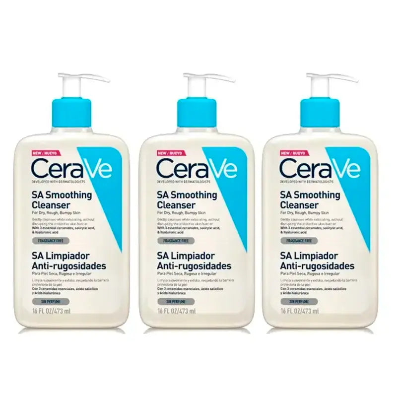 CeraVe Anti-Roughness Cleaner, Pack 3 x 473 ml