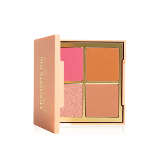 Charlotte Bio Ace Healthy Glow Face Palette (Blush, Contour, Highlighter & Bronzer) 4 X 4,5 G