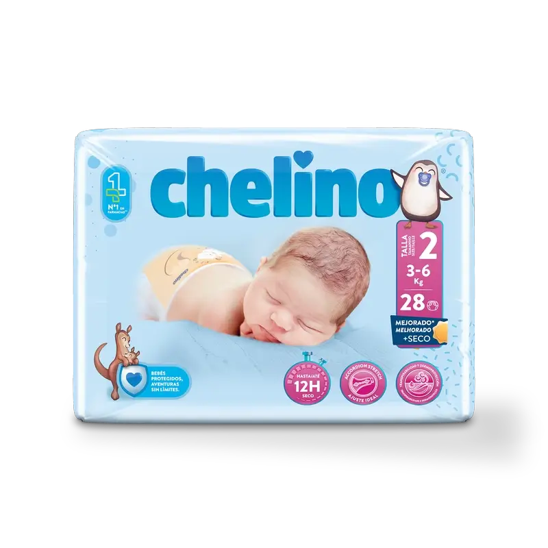 Chelino Nappy Size 2 (3-6 Kg) , 28 units