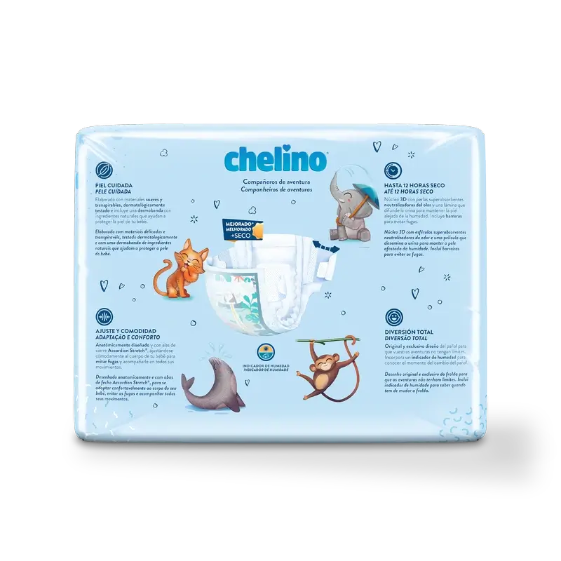 Chelino Nappy Size 4 (9-15 Kg) , 34 units