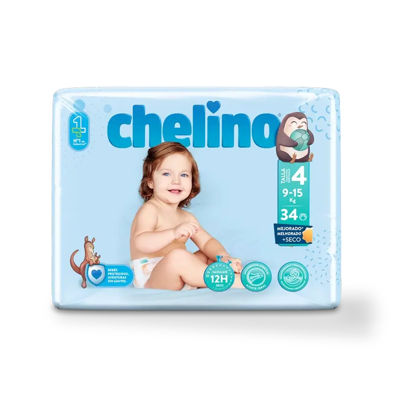 Chelino Nappy Size 4 (9-15 Kg) , 34 units