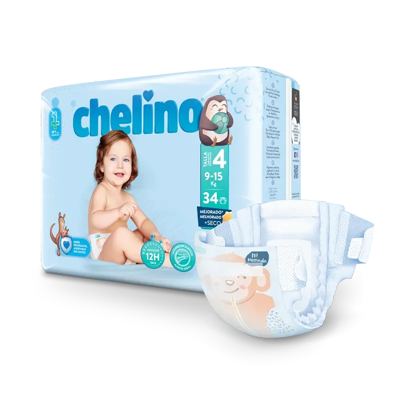 Chelino Nappy Size 4 (9-15 Kg) , 34 units