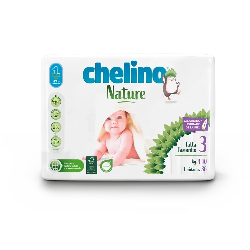 Chelino Nature Nappy Size 3 (4-10 Kg) , 36 units