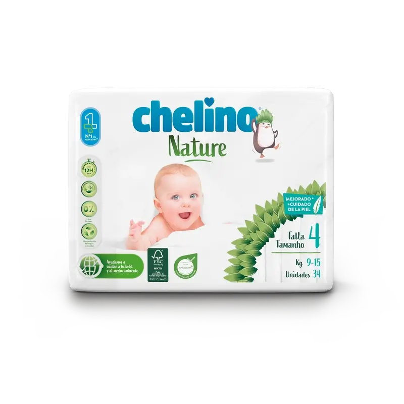 Chelino Nature Nappy Size 4 (9-15 Kg) , 34 units