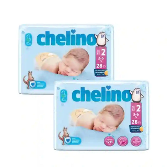 Chelino Nappy Size 2 (3-6 Kg) , 2X28 Units