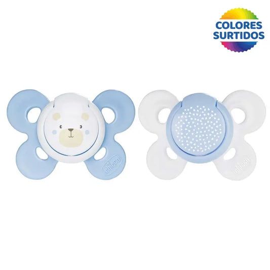 Chicco Pacifier Physio Comfort Silicone Blue 2-6M 2 pieces assorted