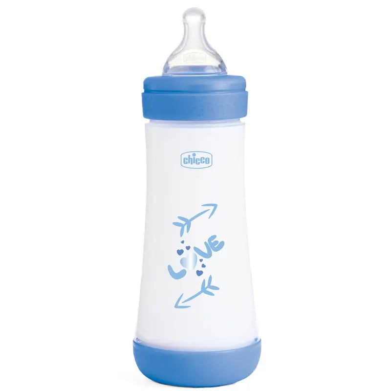 Chicco Baby Bottle Perfect5 Blue Quick Flow 300Ml 4M+