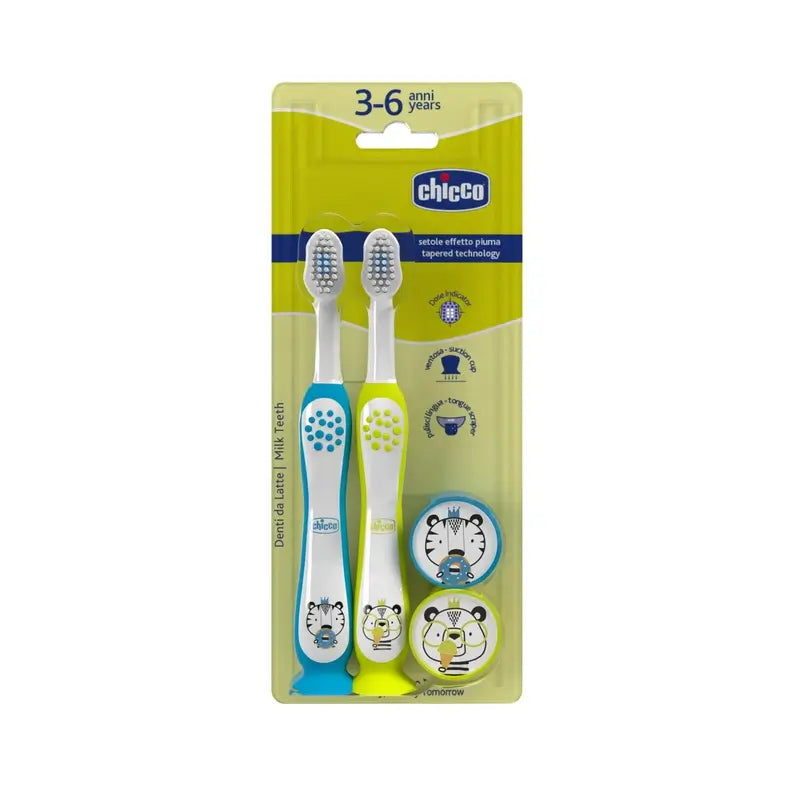 Chicco Tiger-Panda Toothbrush Bipack 3-6Y
